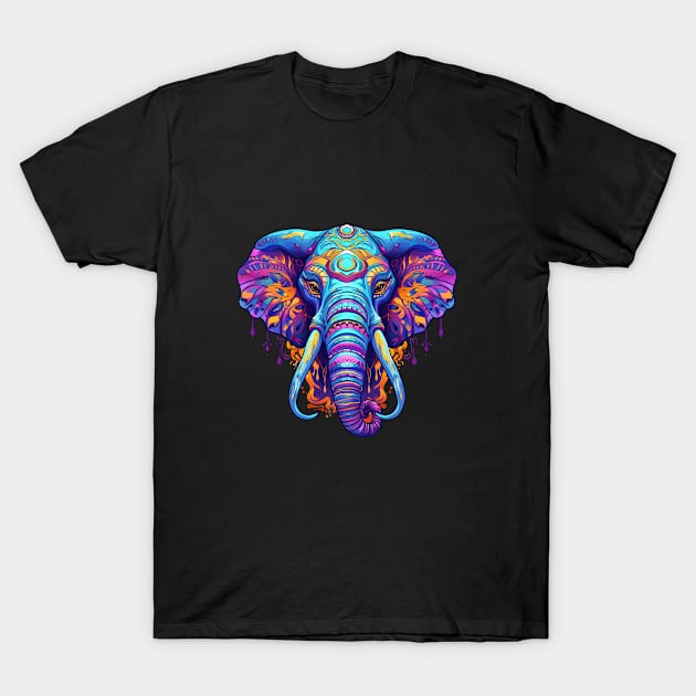 Psychedelic Elephant T-Shirt by Heather Roberts Art